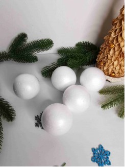 Пенопластовый ШАР гладкий 6см (белый), ОСТАТОК 2 ШТУКИ